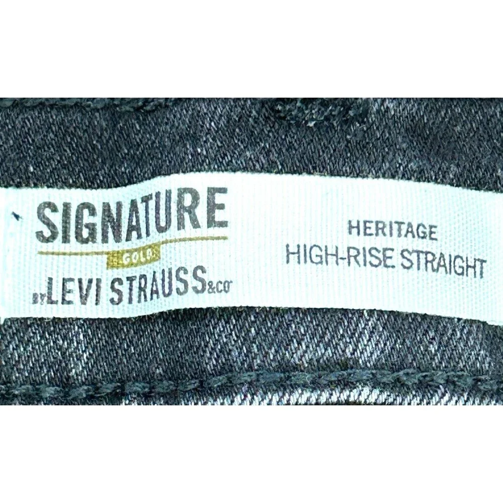 Levi Strauss Signature Gold Women Black Heritage High Rise Jean Sz 12 1065H1 - Picture 9 of 11
